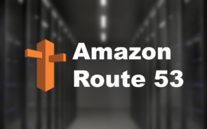 서버 이미지 위에 Amazon Route 텍스트 와 로고