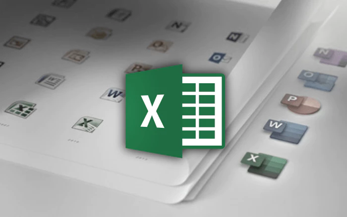 오피스 배경 위 Excel 아이콘