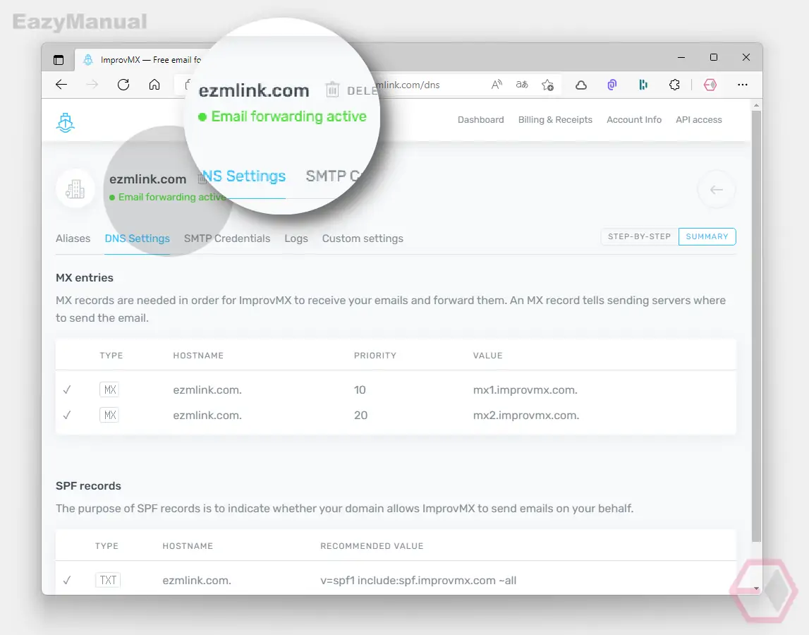 Email forwarding active Email_forwarding_active