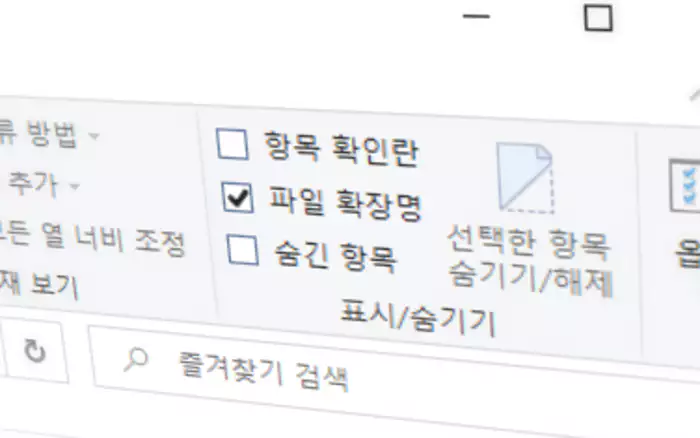 파일 탐색기 숨긴 항목 옵션
