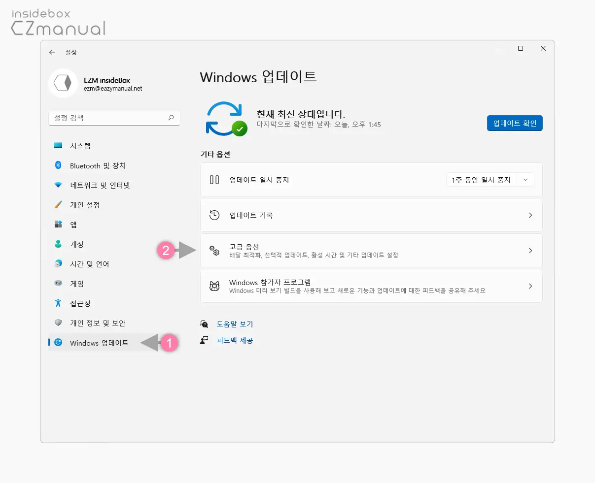Windows_업데이트_의_고급_옵션_탭