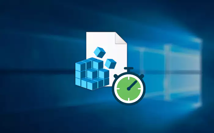 Windows 바탕화면 과 레지스트리 파일 아이콘 위 타이머 이미지